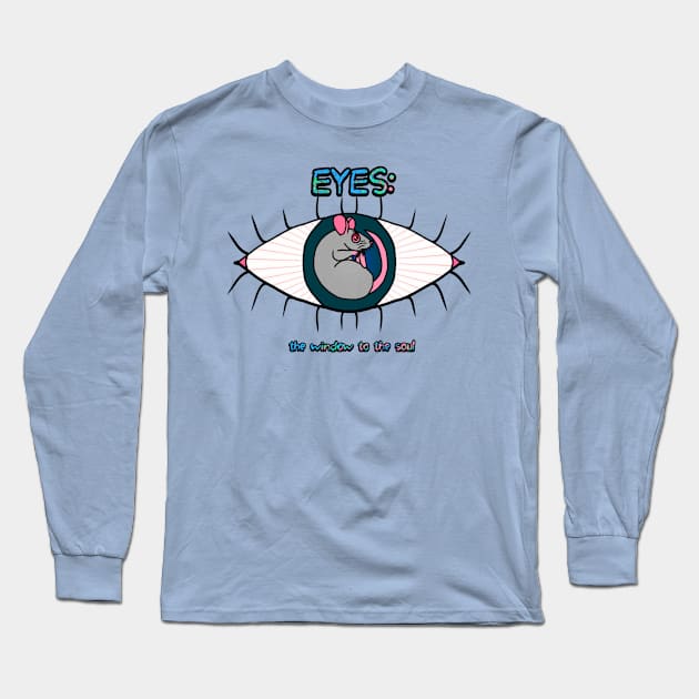 Eyes: The Window To The Soul (Full Color Version) Long Sleeve T-Shirt by Rad Rat Studios